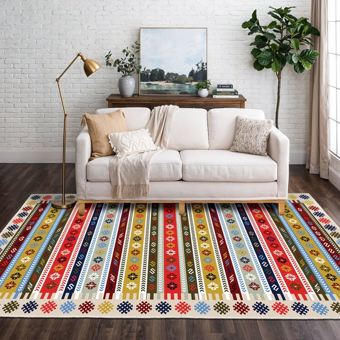 Conceptum Els1781 Alfombra de Terciopelo Multicolor 120 x 180 cm